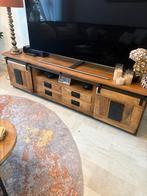 Massief houten mango houten tv kast, Ophalen, 150 tot 200 cm, Zo goed als nieuw, Landelijk indusrieel