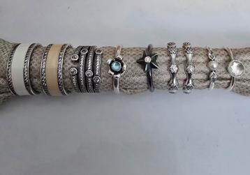 Schitterende zilveren Pandora ringen, oa met goud en diamant beschikbaar voor biedingen