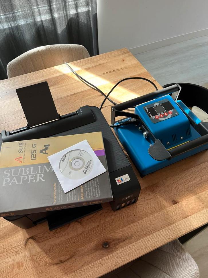 Complete Sublimatie Set Epson ET-1810 Printer + Transferpers, Computers en Software, Printers, Zo goed als nieuw, Kleur printen