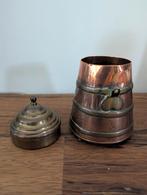 Antieke bronzen doofpot asbak koper messing, Ophalen of Verzenden, Koper
