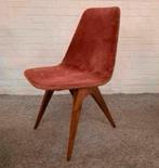 Stoel vier vintage teakhouten stoelen Van Os Culemborg 1960., Ophalen of Verzenden