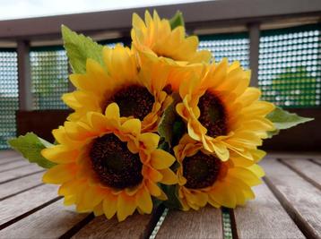 5 kunst zonnebloemen 
