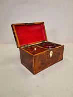 Theekist, Tea caddy, George III, Mahonie, Taxus, 1770-1780, Antiek en Kunst, Ophalen of Verzenden