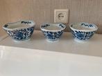 Porseleinen Kommetjes met Blauw Bloemmotief - Set van 3, Ophalen of Verzenden