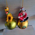 Disney set Goofy en Pluto op kerstballen, Ophalen of Verzenden, Goofy of Pluto, Zo goed als nieuw, Beeldje of Figuurtje