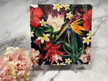 Knutsel servetten paradijs bloemen op zwart decoupage nr 672 beschikbaar voor biedingen