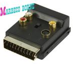 SCART Adapter Schakelbaar, S-Video Female + 3x RCA Fem