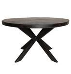 Zwarte eettafel Mangohout (NIEUW IN DOOS) diverse afmetingen, 100 tot 150 cm, Rond, Nieuw, Ophalen of Verzenden