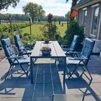 4 Verstelbare  Tuinstoelen incl kussen, Ophalen, Zo goed als nieuw, Aluminium