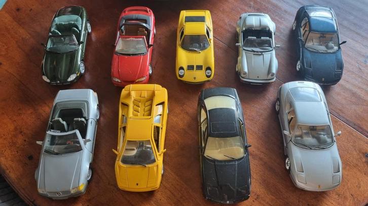Set van 9 stuks model auto's, diverse merken ,Ferrari, BMW,, Hobby en Vrije tijd, Modelauto's | 1:18, Zo goed als nieuw, Auto