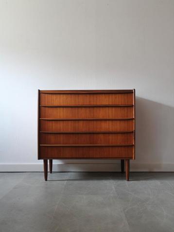 Vintage Deense ladekast in teak, breed! beschikbaar voor biedingen