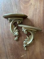 Twee vintage gouden plankjes / consoles, Ophalen of Verzenden