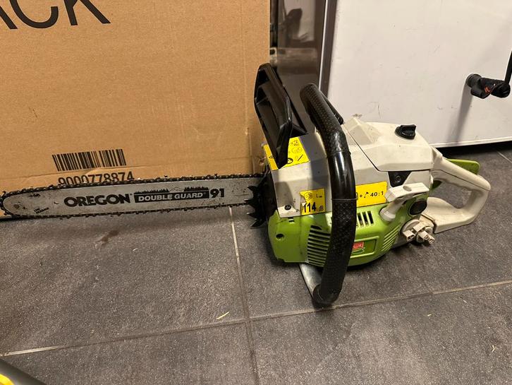 Kettingzaag 40 cm blad Central Park Double Guard 91, Tuin en Terras, Heggenscharen, Gebruikt, Benzine, Ophalen