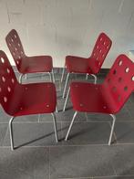Set van 4 Rode Eetkamerstoelen, Huis en Inrichting, Stoelen, Ophalen