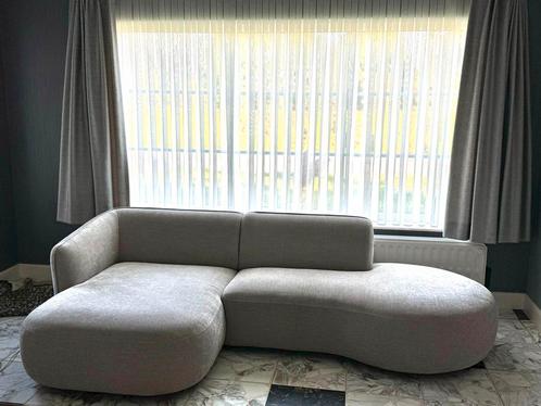 Woood Loungebank Polly Links, Woven zand kleur, Huis en Inrichting, Banken | Complete zithoeken, Zo goed als nieuw, Stof, Ophalen