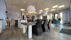 Nette tafel inc. Lampen en 4 bruine suede stoelen, Ophalen