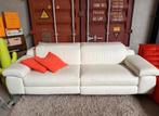Witte lederen bank - zo goed als nieuw!, Ophalen, 100 tot 125 cm, Leer, Rechte bank