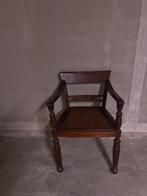vintage houtsnijwerk stoel met ruime zit, Gebruikt, Bruin, Eén, Ophalen