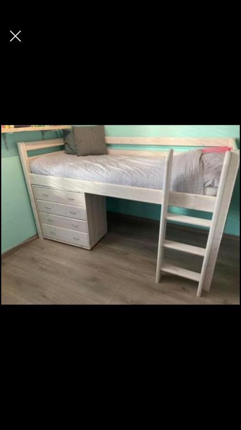 Hoogslaper flexa whitewash, Kinderen en Baby's, Kinderkamer | Stapelbedden en Hoogslapers, Gebruikt, Hoogslaper, Ophalen