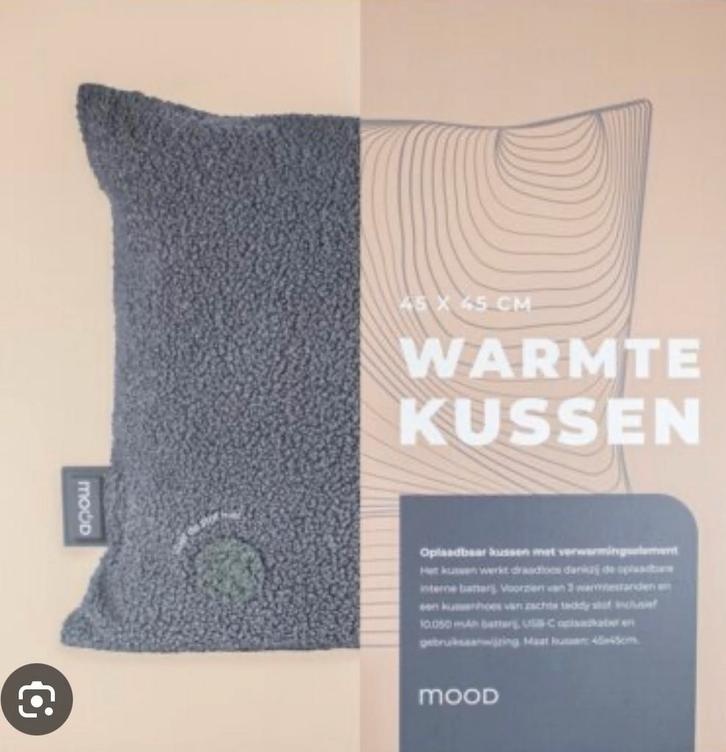 Mood Warmtekussen Teddy - Grijs 45x45, Huis en Inrichting, Woonaccessoires | Kussens, Nieuw, Grijs, Vierkant, Ophalen of Verzenden