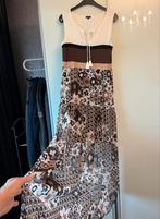 Caroline Biss 40 Lange jurk Wit camel bruin Maxi Dress Ibiza, Maat 38/40 (M), Bruin, Ophalen of Verzenden, Zo goed als nieuw