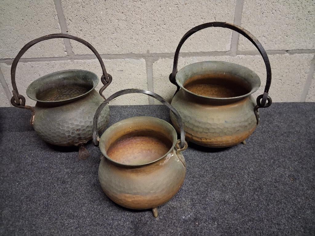 vintage , koper ketel 3 maten., Ophalen, Huis en Inrichting