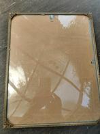 Antieke verzilverde grote fotolijst met bol glas 30/25, Ophalen of Verzenden