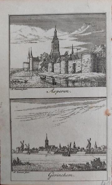 3 / Asperen en Gorinchem - Gravure A. Zeeman uit 1730 beschikbaar voor biedingen