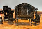 Oud setje aziatische meubels kamerscherm tafel en stoelen, Verzamelen, Poppenhuizen en Toebehoren, Ophalen of Verzenden, Zo goed als nieuw