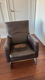 Fauteuil leer bruin, Huis en Inrichting, Gebruikt, Ophalen of Verzenden, 50 tot 75 cm, Leer