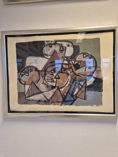Mooie zeefdruk Corneille in zilveren lijst 13/30 uit 1987, Antiek en Kunst, Kunst | Litho's en Zeefdrukken, Ophalen
