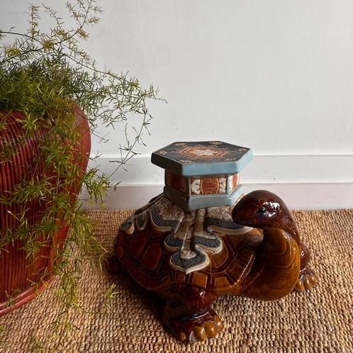Keramiek schildpad plantentafel vintage zeldzaam, Antiek en Kunst, Antiek | Keramiek en Aardewerk, Ophalen