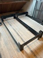 Twee auping auronde 1 persoonsbedden, 200x90 en 210x90, 90 cm, Eenpersoons, Zwart, Ophalen of Verzenden