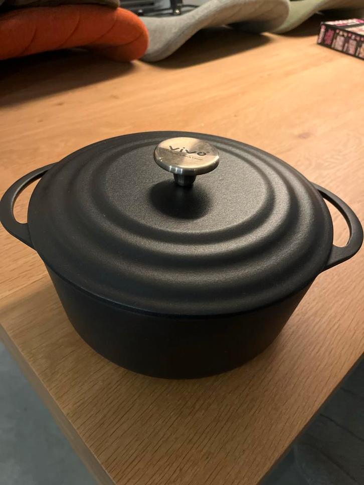 Vivo Gietijzeren Braadpan, Huis en Inrichting, Keuken | Potten en Pannen, Gebruikt, Koekenpan of Braadpan, Gietijzer, Inductieplaat