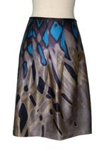 Summum zijde-mix rokje, rok, taupe/blauw, Mt. S, Summum, Overige kleuren, Verzenden, Zo goed als nieuw