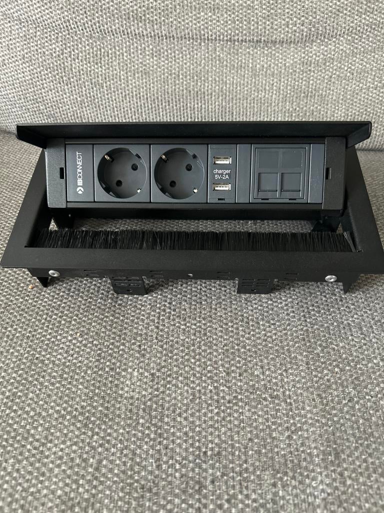 IB Connect Cubobox 4 Zwart Inbouwmodule met usb en utp, Ophalen of Verzenden, Nieuw