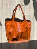 Grote Italiaanse leren handtas., Ophalen of Verzenden, Gebruikt, Oranje, Handtas