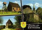Groeten uit Giethoorn - 3 afb kerk klokkenstoel - ongelopen, Ophalen of Verzenden, Voor 1920, Ongelopen, Overijssel