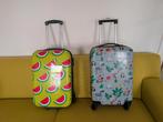 2 Handbagage Rolkoffers in Goede Conditie, Sieraden, Tassen en Uiterlijk, Koffers, Ophalen, Uitschuifbare handgreep, Hard kunststof