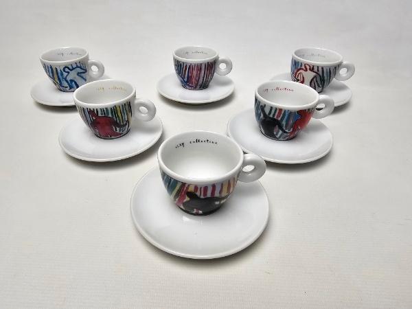 # Illy Art Collection Sandro Chia 1997 espresso kop schotels, Huis en Inrichting, Keuken | Servies, Zo goed als nieuw, Kop(pen) en/of Schotel(s)