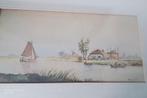 Schilderij , aquarel P. Verdonk, Antiek en Kunst, Ophalen of Verzenden