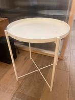 IKEA Gladom Bijzettafel Wit, Huis en Inrichting, Minder dan 55 cm, Gebruikt, Metaal of Aluminium, Rond