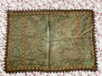 Barokke placemat groen met bruine randen 58x40cm oud vintage, Verzenden