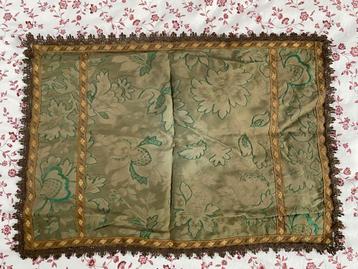 Barokke placemat groen met bruine randen 58x40cm oud vintage beschikbaar voor biedingen