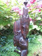 prachtig zwaar beeld uit zwaar coromandel hout gesneden 42cm, Antiek en Kunst, Ophalen of Verzenden