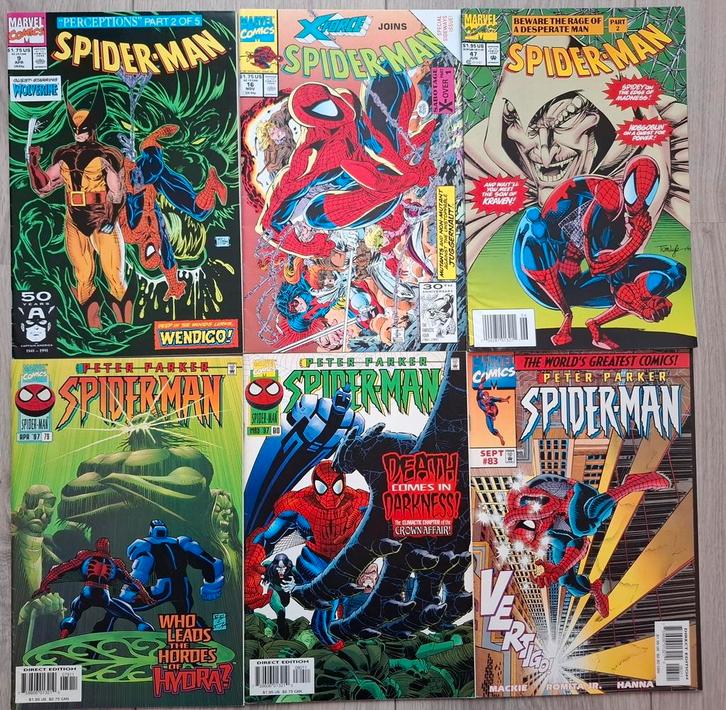 Marvel comics Spider-man vol. 1 #9, #16, #47, #79, #80, #83, Boeken, Strips | Comics, Gelezen, Meerdere comics, Amerika, Ophalen of Verzenden