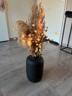 Pot met droogbloemen en pluimen, Ophalen, Zo goed als nieuw