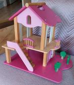 Roze houten poppenhuis, Ophalen, Gebruikt, Poppenhuis