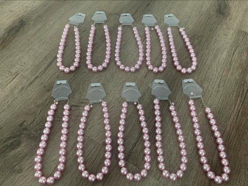 Partij 10 stuks parel kettingen roze PK6, Sieraden, Tassen en Uiterlijk, Kettingen, Nieuw, Overige materialen, Roze, Ophalen of Verzenden