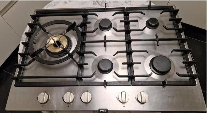 ZGAN ATAG HG7511EBA Gaskookplaat met wokbrander, Witgoed en Apparatuur, Kookplaten, Zo goed als nieuw, Inbouw, Gas, 5 kookzones of meer